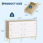 Cassettiera a 6 cassetti per camera da letto, comò in legno da 47W con maniglie a barra, organizer per vestiti, mobile TV per soggiorno