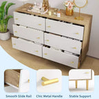 Cassettiera a 6 cassetti per camera da letto, comò in legno da 47W con maniglie a barra, organizer per vestiti, mobile TV per soggiorno
