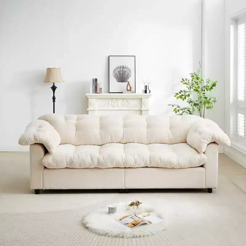 94 Modern Chenille Deep Seat Loveseat Sofa, Upholstered Fluffy Cloud Sofa for Living Room, Bedroom, Office, or Apartment-Panipeachy
