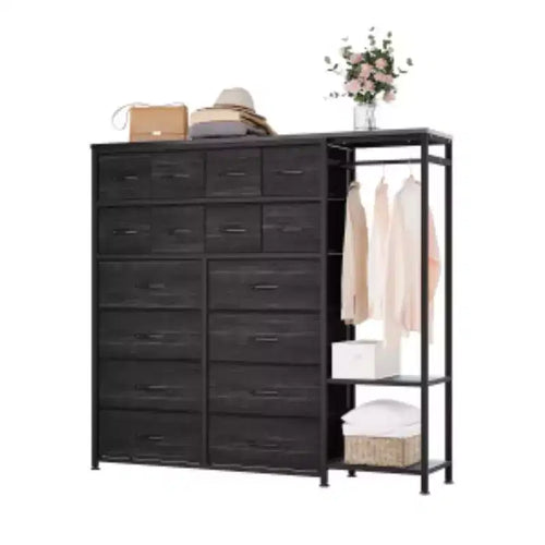 16-Drawer Storage Unit (Iron + MDF Fabric)