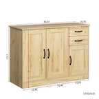 Credenza moderna in legno da 43,3", mobile contenitore con 2 ante, 2 cassetti, ripiano rimovibile, finitura rovere