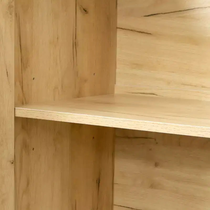 Credenza moderna in legno da 43,3", mobile contenitore con 2 ante, 2 cassetti, ripiano rimovibile, finitura rovere
