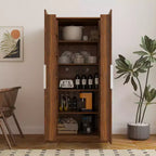 Dispensa da cucina da 160 cm, credenza a buffet autoportante con ante e ripiani per soggiorno e sala da pranzo