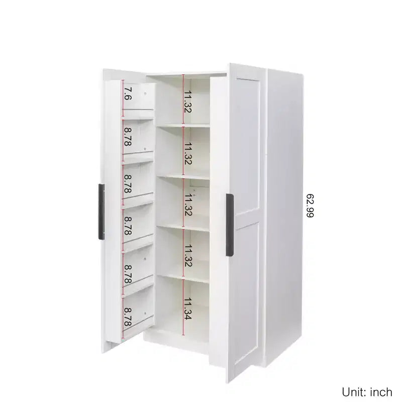 Dispensa da cucina da 160 cm, credenza a buffet autoportante con ante e ripiani per soggiorno e sala da pranzo