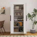 Dispensa da cucina da 160 cm, credenza a buffet autoportante con ante e ripiani per soggiorno e sala da pranzo