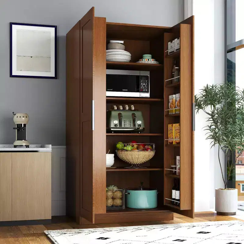 63in Kitchen Pantry, Freestanding Buffet Cupboards Sideboard with Doors & Shelves for Living Room Dinning Room