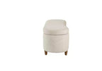 Panca Pouf da Fondo Letto da 48" in Peluche Boucle con Contenitore e Gambe in Legno, Capacità 181 kg