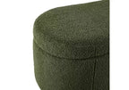 Panca Pouf da Fondo Letto da 48" in Peluche Boucle con Contenitore e Gambe in Legno, Capacità 181 kg