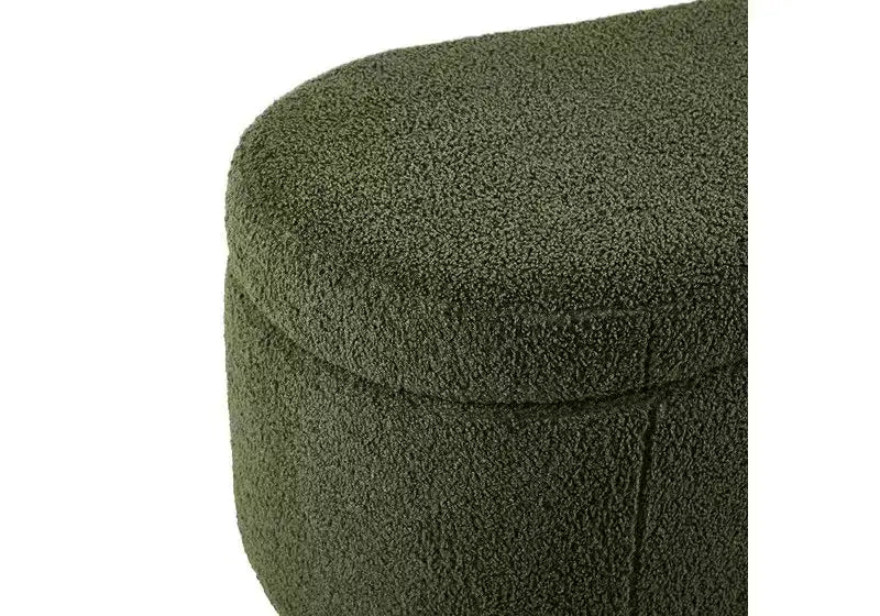 Panca Pouf da Fondo Letto da 48" in Peluche Boucle con Contenitore e Gambe in Legno, Capacità 181 kg