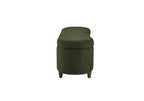 Panca Pouf da Fondo Letto da 48" in Peluche Boucle con Contenitore e Gambe in Legno, Capacità 181 kg