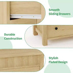 Cassettiera a 6/7 cassetti, cassettiera in legno con pannelli scanalati, organizer contenitore