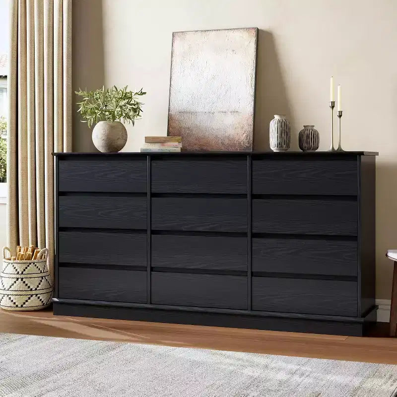 5-12 Drawer Dresser for Bedroom, Large Double Dresser with Deep Drawers & Wide Top, Tall Wood Chest for Living Room, Hallway, Kids Room
