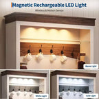 Mobile Bar Caffè con Luci LED, Credenza Alta da Fattoria con Spazio Contenitivo, Mobile Buffet con Supporto per Microonde