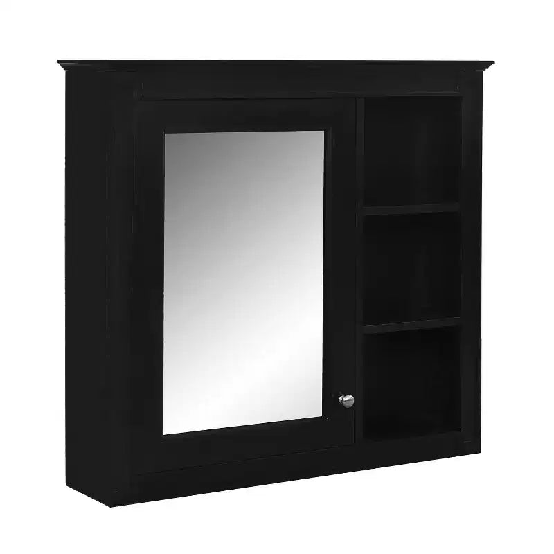 Mobile bagno da 75 cm con lavabo, mobiletto da bagno con cassetti e specchio, armadietto a specchio da bagno
