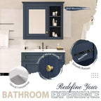 Mobile bagno da 75 cm con lavabo, mobiletto da bagno con cassetti e specchio, armadietto a specchio da bagno