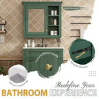Mobile bagno da 75 cm con lavabo, mobiletto da bagno con cassetti e specchio, armadietto a specchio da bagno