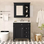 30 Bathroom Vanity with Sink, Bathroom storage Cabinet with Drawers and Mirror, Bathroom Mirror Cabinet