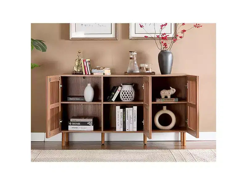 Credenza moderna con ripiani aperti per sala da pranzo e ingresso, organizer di grande capacità