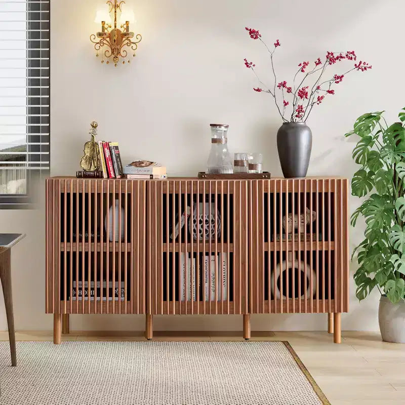 Credenza moderna con ripiani aperti per sala da pranzo e ingresso, organizer di grande capacità