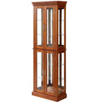 Vetrina angolare da 178 cm, 6 ripiani in vetro regolabili, espositore in legno composito per soggiorno