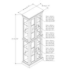 Vetrina angolare da 178 cm, 6 ripiani in vetro regolabili, espositore in legno composito per soggiorno