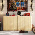 COZONY 3-Tier Buffet Cabinet, Adjustable Shelves & Fluted Doors, 220lbs Capacity, Storage Cabinet for Kitchen,Living Room