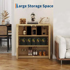 Credenza a buffet a 3 ripiani con mensole regolabili e ante a scanalature, capacità 100 kg, mobiletto contenitore per cucina e soggiorno