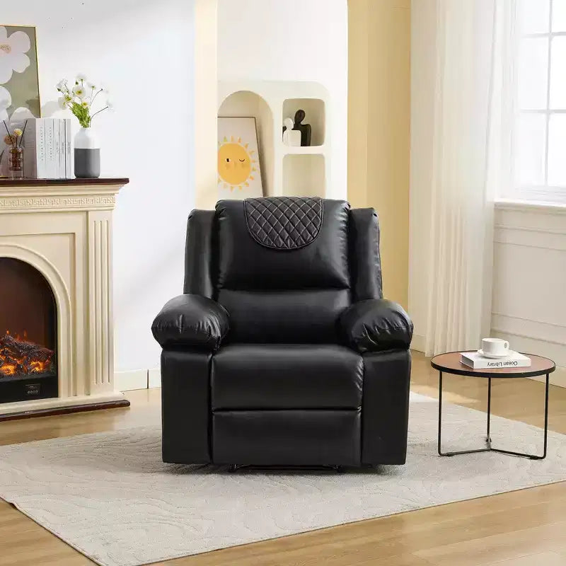 Poltrona Reclinabile Massaggiante Extra Large, Divano Singolo Riscaldato in Pelle PU con Vibrazione e Riscaldamento, Tasca Laterale (Marrone)
