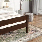 Letto singolo con testiera e pediera, Espresso, Design salvaspazio con contenitore