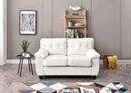 Contemporary White Loveseat With Comfort