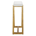Tavolino Accent con Top Spesso in Cristallo - 24 - Oro Antico