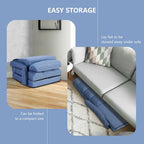 Divano letto pieghevole blu per pavimento con poltrona chaise longue