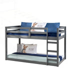 Versatile letto a soppalco singolo in legno con doghe integrate e sponda di protezione