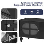 Mobile Porta TV Moderno Minimalista con 2 Armadietti, 2 Cassetti e Gestione Cavi per Soggiorno Camera da Letto