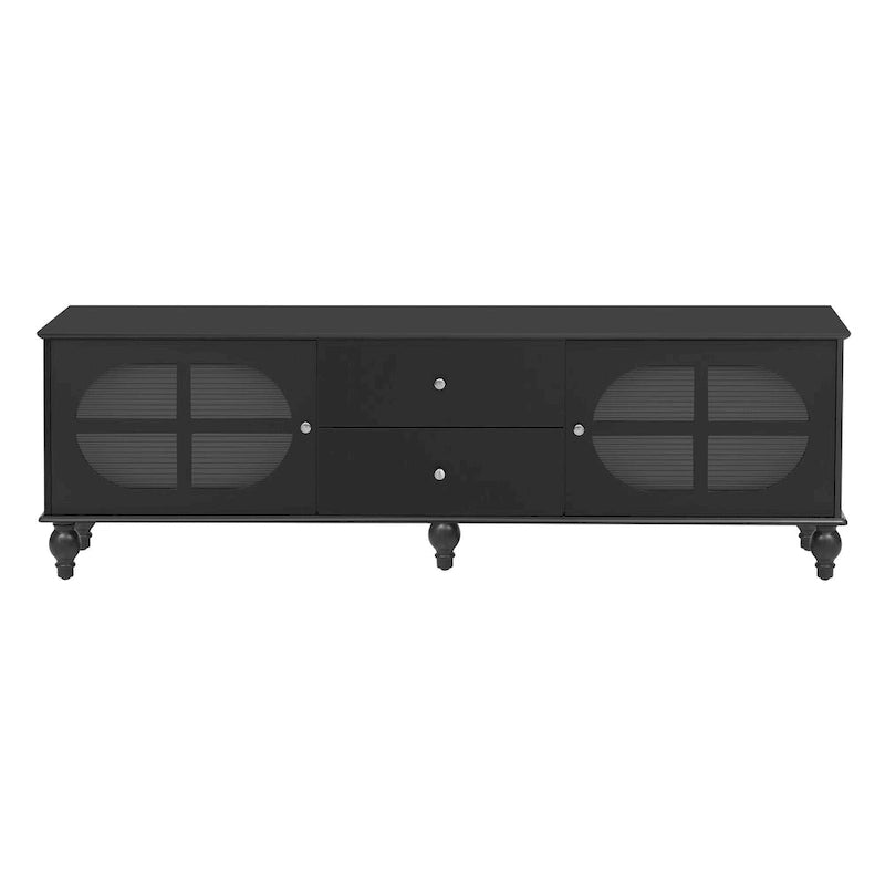 Mobile Porta TV Moderno Minimalista con 2 Armadietti, 2 Cassetti e Gestione Cavi per Soggiorno Camera da Letto