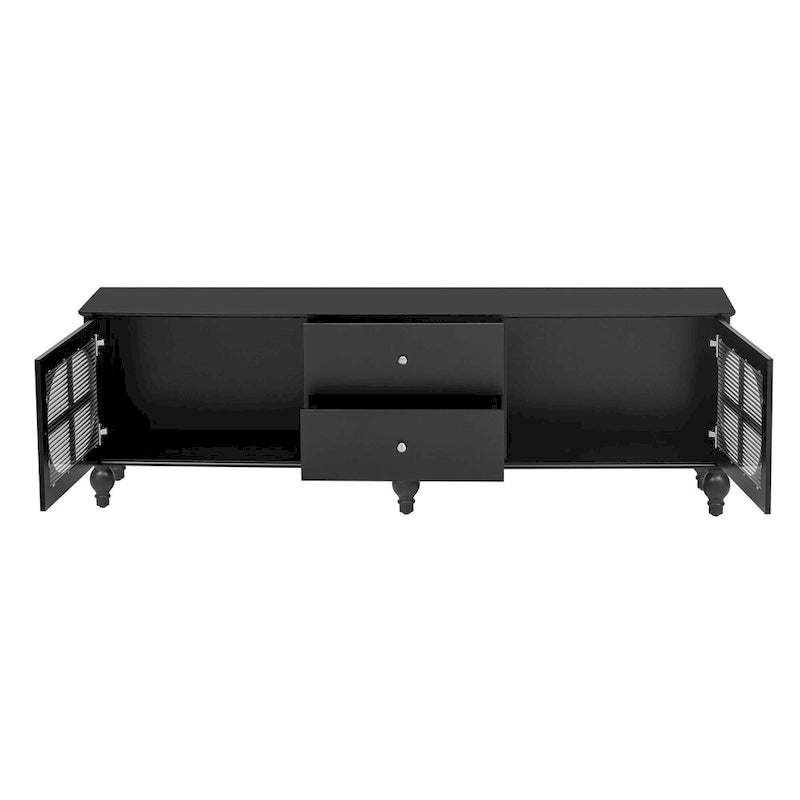 Mobile Porta TV Moderno Minimalista con 2 Armadietti, 2 Cassetti e Gestione Cavi per Soggiorno Camera da Letto