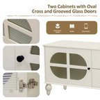 Mobile Porta TV Moderno Minimalista con 2 Armadietti, 2 Cassetti e Gestione Cavi per Soggiorno Camera da Letto
