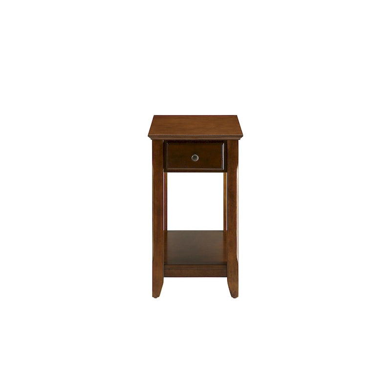 Tavolino rettangolare salvaspazio in legno da 23 pollici con due ripiani e un cassetto per soggiorno - 13L x 22W x 23H