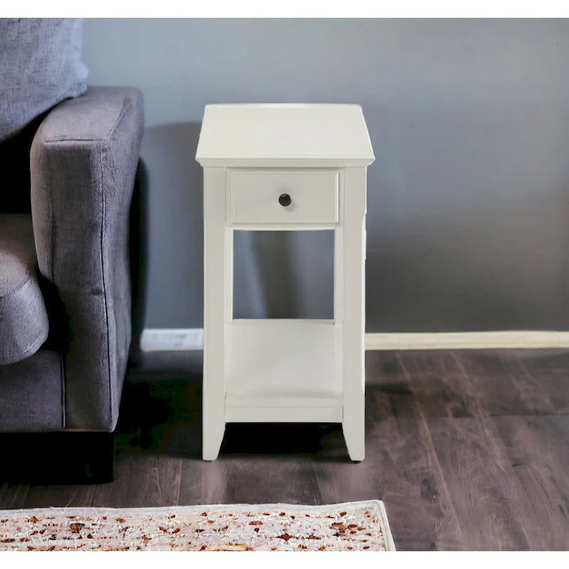 Tavolino rettangolare salvaspazio in legno da 23 pollici con due ripiani e un cassetto per soggiorno - 13L x 22W x 23H