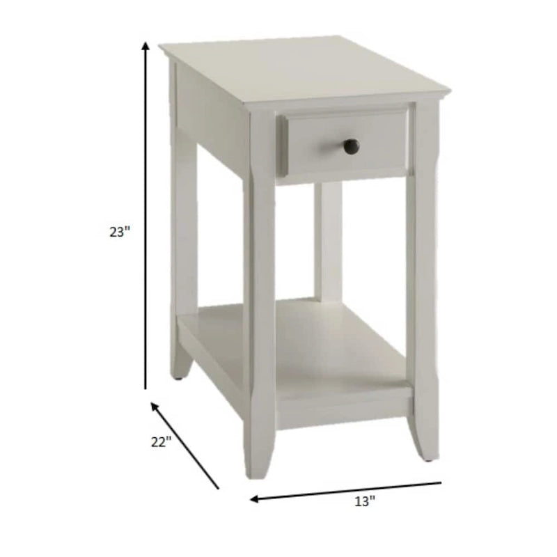 Tavolino rettangolare salvaspazio in legno da 23 pollici con due ripiani e un cassetto per soggiorno - 13L x 22W x 23H