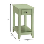 Tavolino rettangolare salvaspazio in legno da 23 pollici con due ripiani e un cassetto per soggiorno - 13L x 22W x 23H