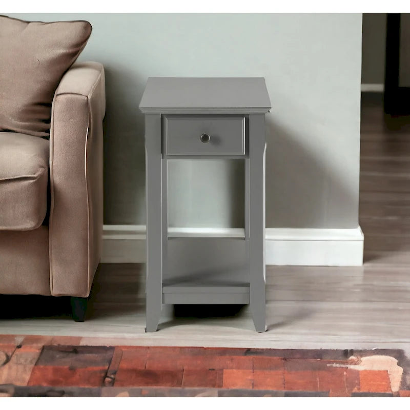 Tavolino rettangolare salvaspazio in legno da 23 pollici con due ripiani e un cassetto per soggiorno - 13L x 22W x 23H