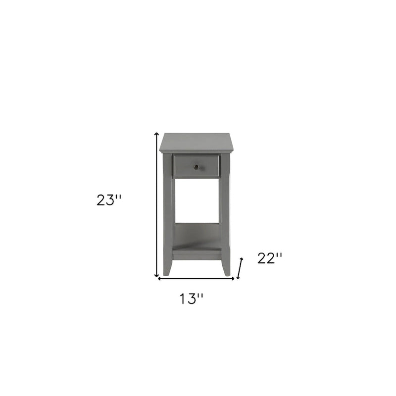 Tavolino rettangolare salvaspazio in legno da 23 pollici con due ripiani e un cassetto per soggiorno - 13L x 22W x 23H