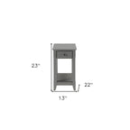 Tavolino rettangolare salvaspazio in legno da 23 pollici con due ripiani e un cassetto per soggiorno - 13L x 22W x 23H