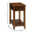 Tavolino rettangolare salvaspazio in legno da 23 pollici con due ripiani e un cassetto per soggiorno - 13L x 22W x 23H