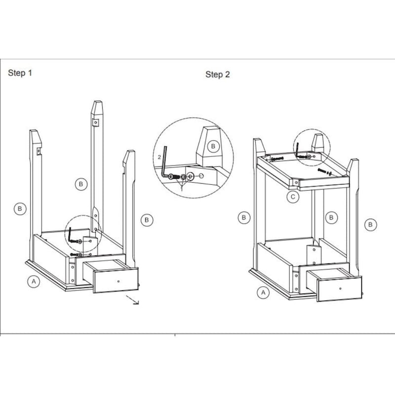 Tavolino rettangolare salvaspazio in legno da 23 pollici con due ripiani e un cassetto per soggiorno - 13L x 22W x 23H