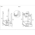 Tavolino rettangolare salvaspazio in legno da 23 pollici con due ripiani e un cassetto per soggiorno - 13L x 22W x 23H