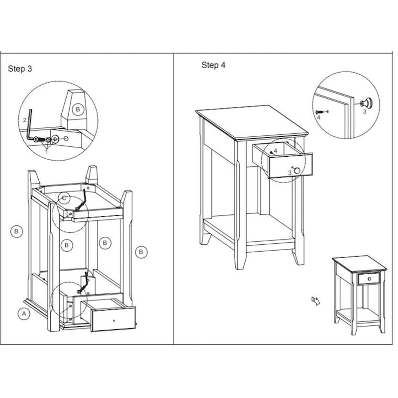 Tavolino rettangolare salvaspazio in legno da 23 pollici con due ripiani e un cassetto per soggiorno - 13L x 22W x 23H
