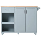 Isola da cucina con piano pieghevole, carrello da cucina con ripiano estraibile, portasciugamani e cassetto, ruote girevoli