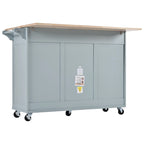 Isola da cucina con piano pieghevole, carrello da cucina con ripiano estraibile, portasciugamani e cassetto, ruote girevoli